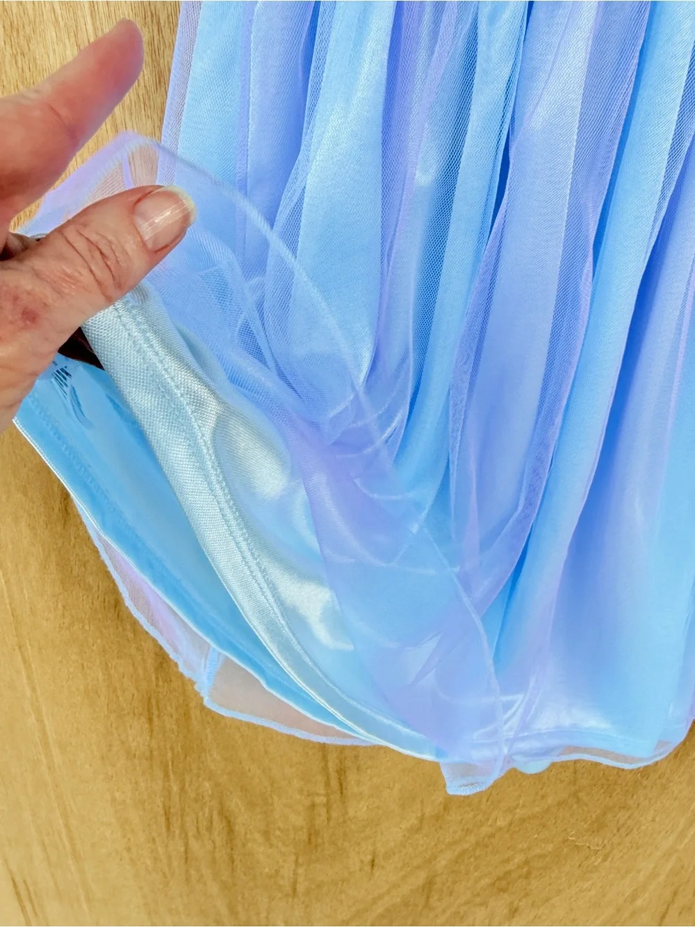 Disney Frozen Elsa Blue Purple Ombre Tulle Flutter Sleeve Nightgown Dress 2T